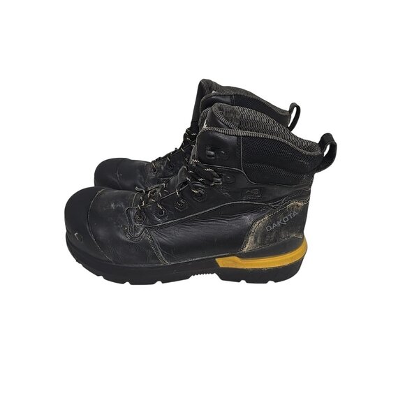 Dakota Men's 6300 6 inch Composite Toe Waterproof Work Boot Black Yellow 12M - Picture 5 of 7